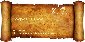 Korpos Tibor névjegykártya